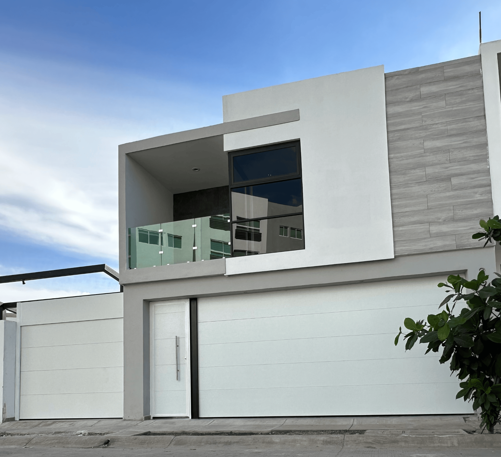Portón blanco liso